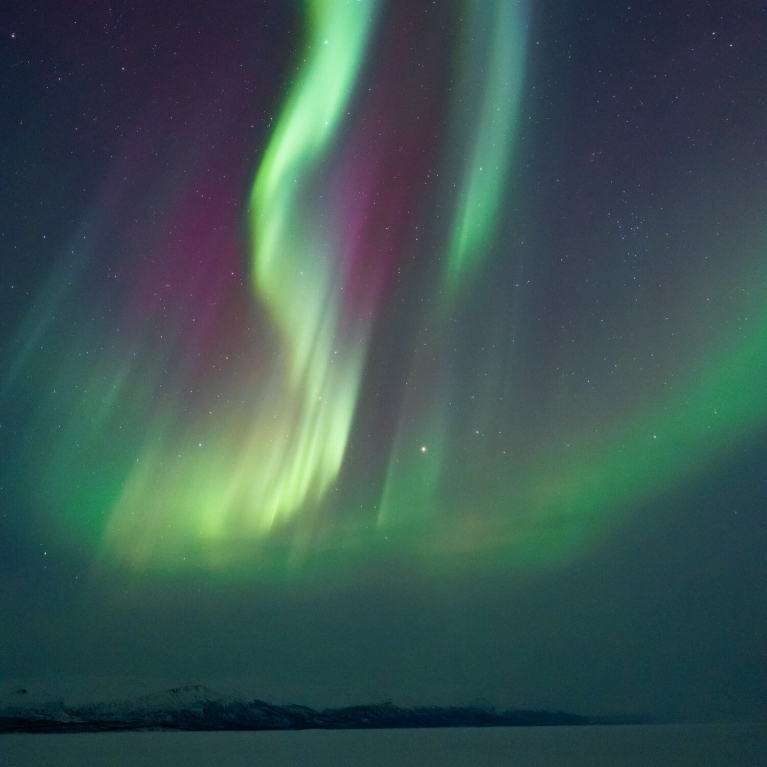Northern lights flicker over Abisko